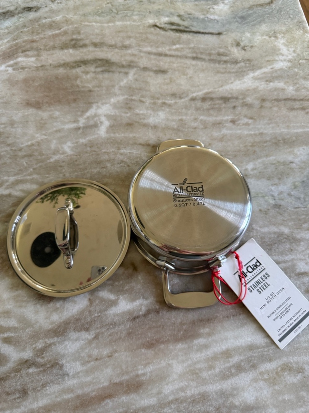 All Clad 1/2 quart Stainless Steel Mini Dutch Oven - Picture 3 of 3